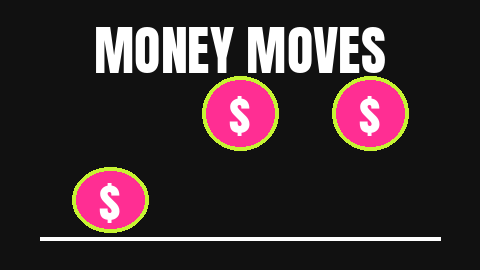 Money moves: pink coins hopping